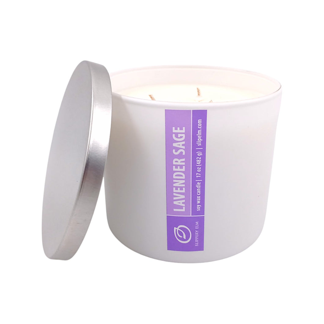 Lavender Sage White 3-Wick Candle