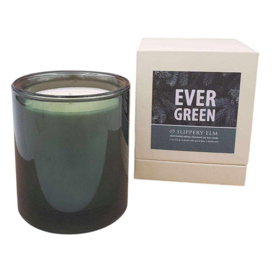 Evergreen Glass Statement Candle