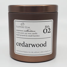 Load image into Gallery viewer, f.02/ Cedarwood Reserve Collection 11.5oz Candle Tin