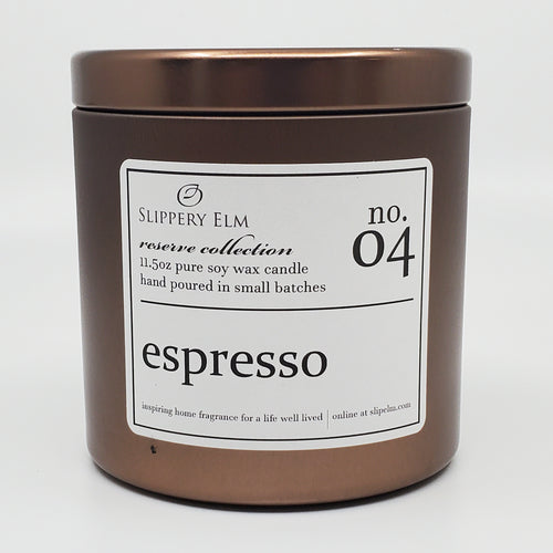 f.04/ Espresso Reserve Collection 11.5oz Candle Tin